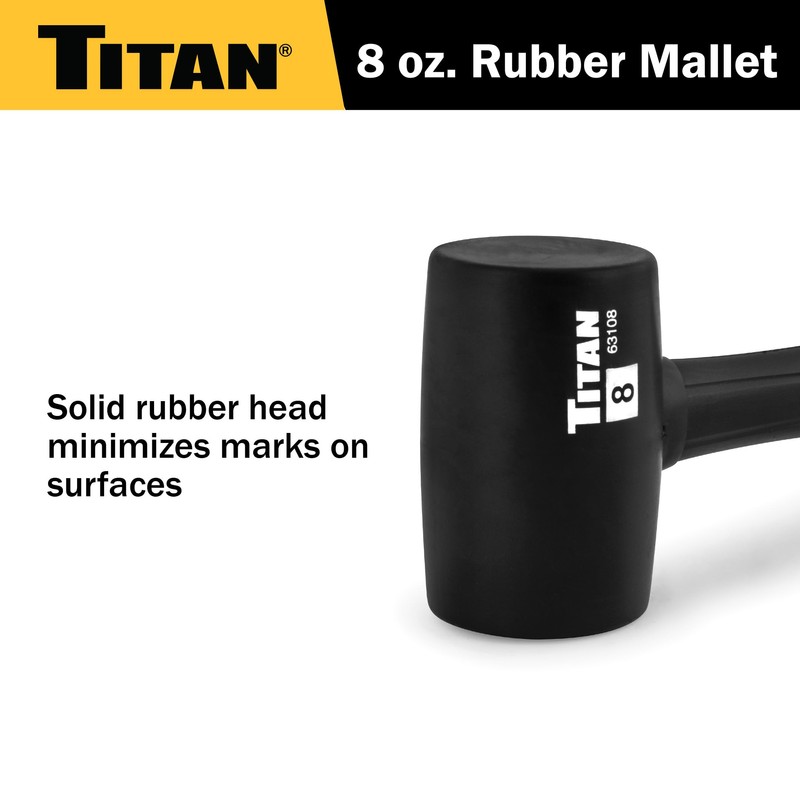 Titan 63130 2-Piece Rubber Mallet Set, Includes 8oz & 16oz
