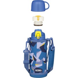 Thermos FJJ-800WF BL-C Vacuum Insulated 2-Way Bottle, 0.8L / 0.83L Blue Camouflage