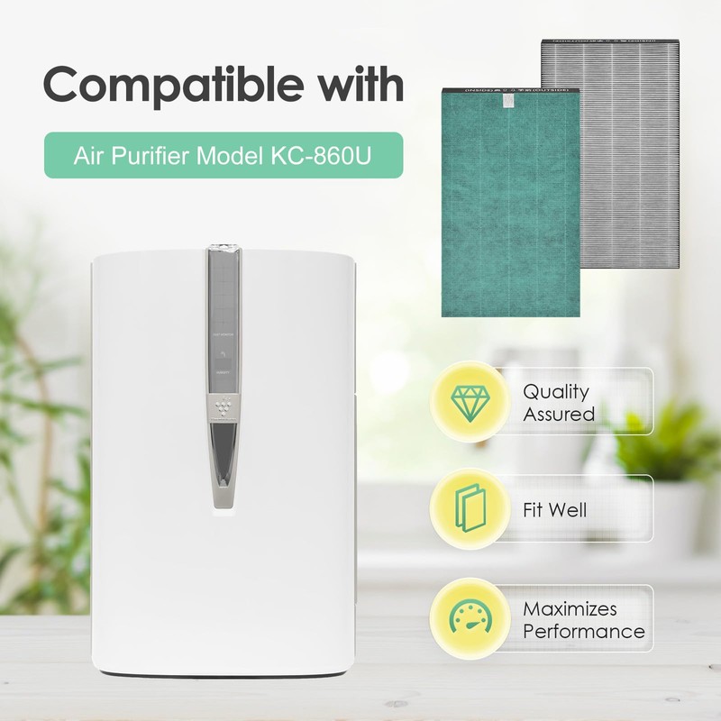 HSIAMEN Filter Compatible with Sharp KC-860U Air Purifier, H13 True