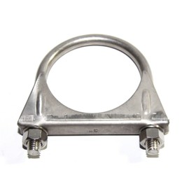 3 Inch Stainless Steel Heavy Duty U-Bolt Exhaust Muffer Clamp (76mm), Saddle Design with Reinforced Ribs