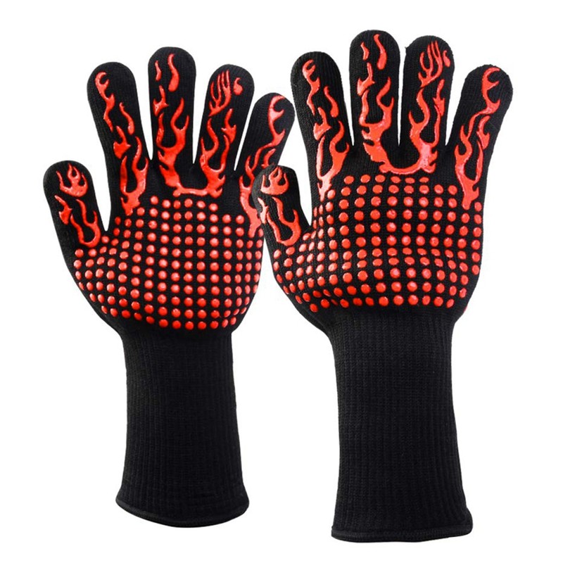 1472℉/800℃ Extreme Heat Resistant BBQ Gloves Anti slip Kitchen Oven
