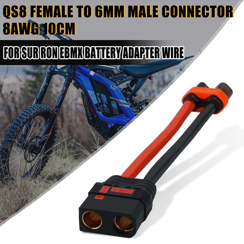 URWALL QS8 Female to 6mm Male Wire Connector 8AWG 4inch