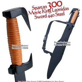 Movie Replica Greek King Leonidas Fantasy Spartan Warrior Battle Sword w/Sheath
