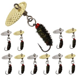 Dovesun Fly Fishing Lures Fly Fishing Flies Wet/Dry Fishing Lures Fly Fishing Accessories With Fishing Spinner For Bass Sunfish, Pike Hook 14# 10pcs