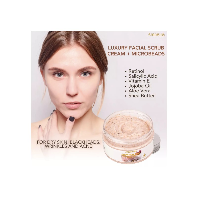 Ammuri Retinol Exfoliant Scrub 100G with Microbeads for Acne &