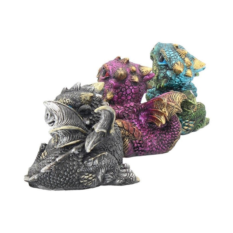 Nemesis Now Dragon's Gift Set of 3 7cm Figurine, Resin,