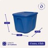 HOMZ 4-Pack Durable Molded Bin, Plastic Storage Containers w/Lids, 10