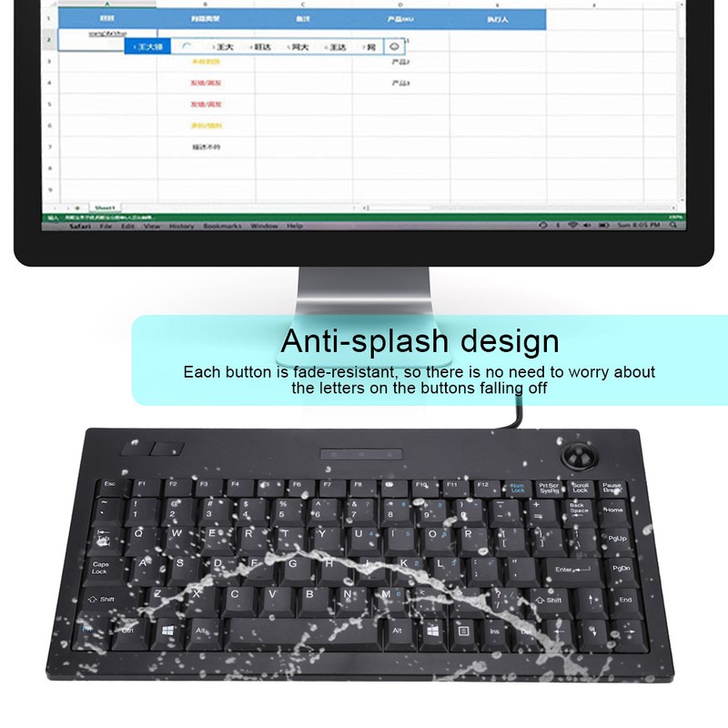 Ultra thin Mini Wired MC 9712 Keyboard USB Industrial Silent