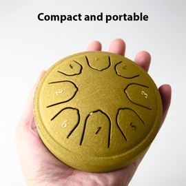 Steel Tongue Drum 4 Inch 8 Notes C Key Percussion Instrument Portable Balmy Drum with Drum Mallets for Meditation Yoga Beginners Majors Family Friends Christmas Gift Handpan Drum