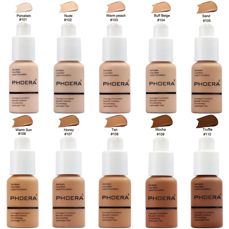 Phoera Foundation, Concealer, Cover, Liquid Matt, Full Coverage, Concealer Cover,