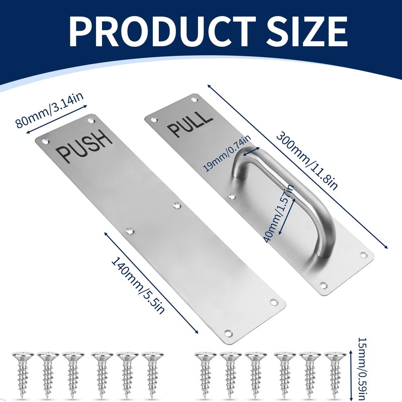 TFLPUO 2 PCS Door Pull Handle, Pull and Push Plate