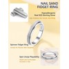 Suplight 925 Silver Anti-Stress Anxiety Meditation Spinner Rings with Engraving,