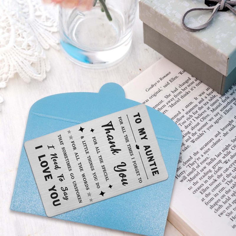 Gezxin Auntie Mothers Day Card- Auntie Birthday Gifts from Niece-