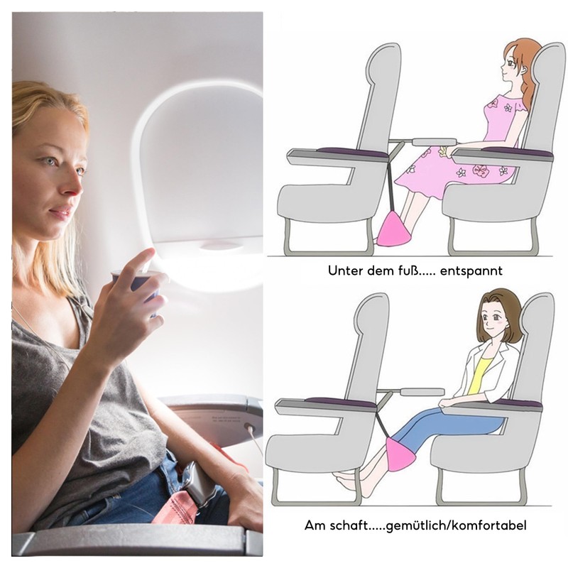 Pack of 2 Aircraft Footrest, Footrest Plane, Foldable Hanging Foot