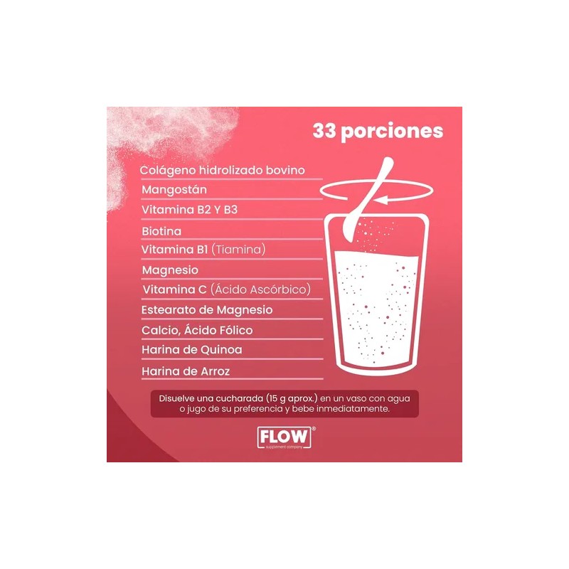 Colágeno Hidrolizado Con Mangostán 500 Grs Flow