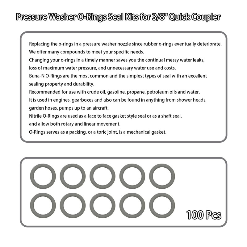 O-Ring for Pressure Washer Seal Kits for 3/8" Quick Coupler,