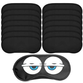 Generic 15 PCS Blindfold Eye Cover Sleep Mask Eye Masks Shade Cover for Team Building Games Party Night Blindfold with Adjustable Strap(Black)