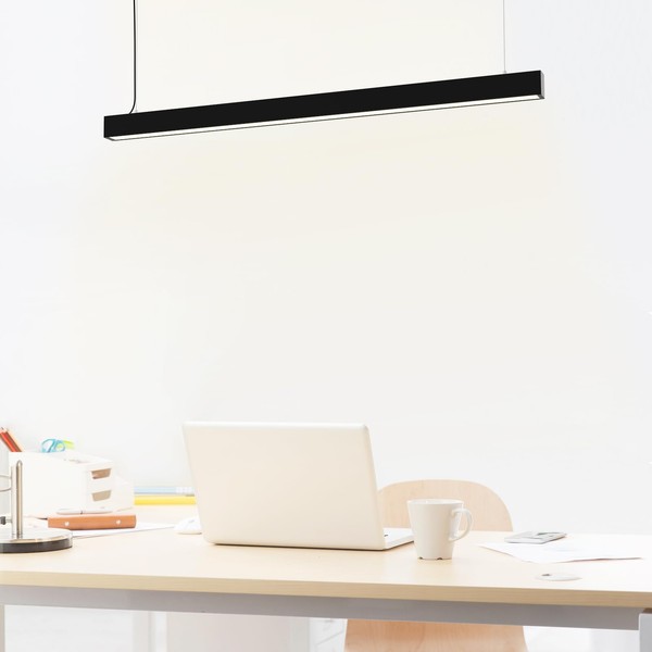 SCON 4FT 40W LED Black Anti-Glare Linkable Pendant Light,2400LM UGR<22