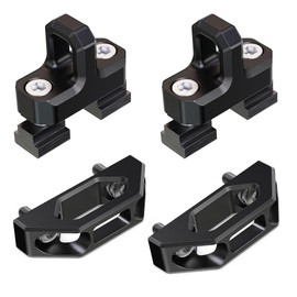 RENO Tie Down Hook Combo, 2pcs Bed Rail Tie-Down Cleat + 2pcs Tie Down Hook Compatible with Tundra/Tacoma, OEM PT278-35160/35050-S1/35100-S1/35111/35112/PT785-35050-S1/66312-0C010 (Aluminum, Black)