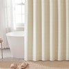 TURKIO Cream Shower Curtain Waffle Weave Shower Curtain Neutral Striped