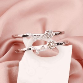 HOLLP 2 3 Sisters Rose Bracelet Friendship Bracelet Sisters Jewelry Gift for Best Friend (2 Sister Bracelet-S)