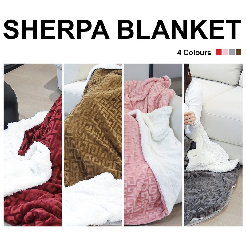 CMY Reversible Sherpa Soft Warm Large Sofa Bed Extra Soft