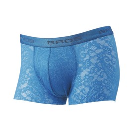 Bros by Wacoal Men GT3340 GT3341 Lace Boxers, Boxer Brief, Glamorous Front Comfort, Breathable, Free Cutting (Hem), Flyless