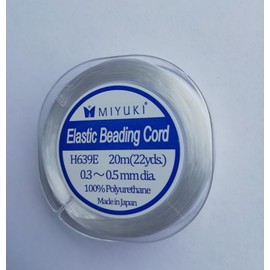 Elastic Beading Cords 20 m x 0.3-0.5 mm, White, Pack of 1