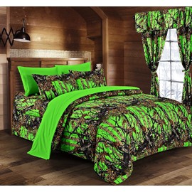 Regal Comfort Biohazard Green Full/Queen 3pc Comforter Set with 2 Pillow Cases