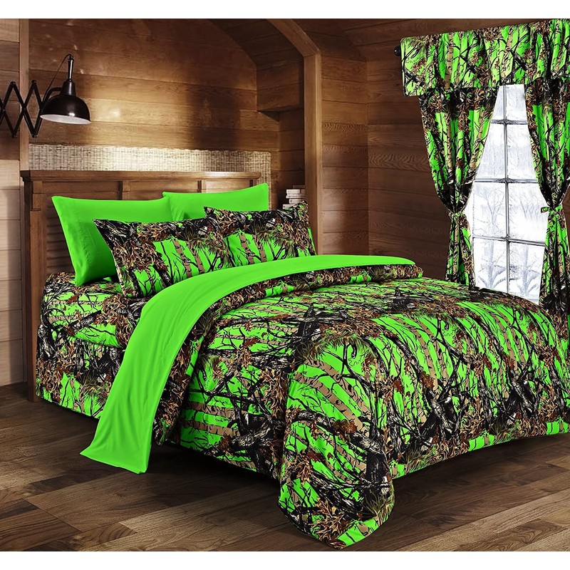 Regal Comfort Biohazard Green Full/Queen 3pc Comforter Set with 2