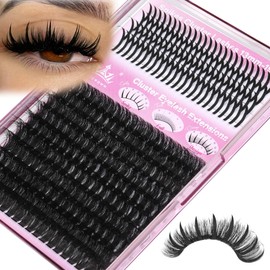 Lash Clusters with Spikes Eyelash Clusters Eyelash Extensions Wispy Volume Individual Lashes Extensions Thick DIY Cluster Lashes at Home (290Pcs, 12mm-19mm)