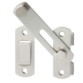 Door Bolt Stainless Steel, SAYAYO Latch Lock Small Sliding Door Lock Brushed Door Lock Flip Latch, Gate Latch 2.6 mm Thickness for Barn Sliding Door, Wine Cabinet, EMS9500-LS