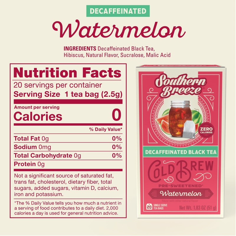 Southern Breeze Decaf Cold Brew Sweet Tea Watermelon Iced Tea