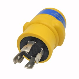 Parkworld 691944 Power Adapter 4-Prong Generator 30A Locking L14-30P Male to RV/EV 50 AMP 14-50R Female (Yellow)