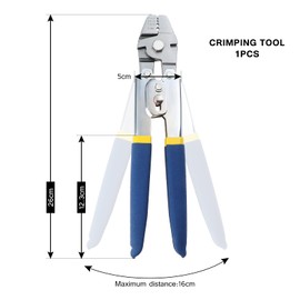 Knpwer 601 Wire Rope Crimping Tool, Wire Crimping Pliers for Fishing, 0.1-2.2 mm, Wire Rope Crimper Wire Cutter, with 600 Pieces Aluminium Double Sleeves