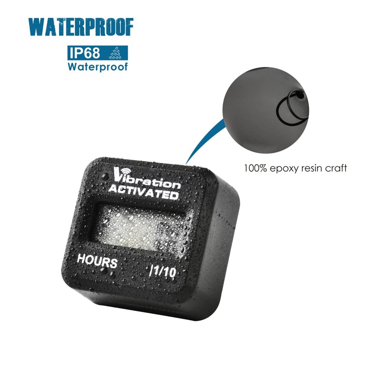 Runleader Digital Mini Vibration Activated Hour Meter, Signal Wireless Detect,Maintenance