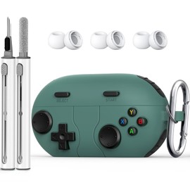 Cases for Beats Solo Buds 2024 Case Cover, Retro Funny Shock-Proof Protective Silicone Compatible with Beats Solo Buds Wireless Earbuds with Cleaning Kit and Keychain Accessories-Green