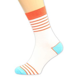Max Lindner Men's Socks Made of High-Quality Cotton for Men and Women Stockings Brand Quality Since 1921, White/Orange Striped