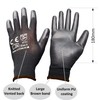 eVCom 12pairs PU Coated Black Work Gloves (improved quality). For