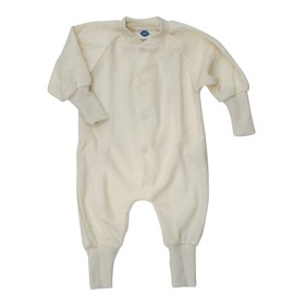 Cosilana, Footless 100% Wool Onesie Pyjamas, natural