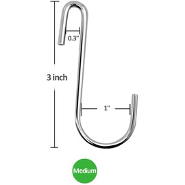 Swatowot heavy duty S-hooks, S shaped hanging hooks, large hangers for kitchen, bathroom, bedroom and office