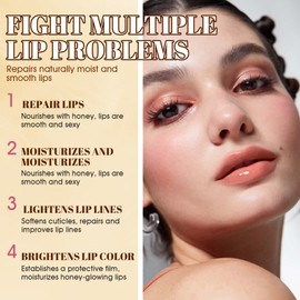 Allony Lip Sleeping Mask, Lippenmaske Overnight, Lippenpflege, Lip Plumper mit Hyaluronsäure, Reduce Lip Wrinkle Line, Day and Night Repair Lip Balm, Lippenpflege für Sehr Trockene Lippen-15g