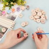 Unfinished Wood Wheels DIY Polished Round Wheel Wooden Pieces for