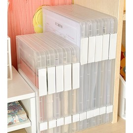 Natiform Desktop Storage Case, Document Storage Box, Visible Contents, Clear, Non-Slip