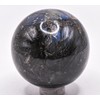 47mm 155g Blue Flash Dark Larbadorite w/Tourmaline Inclusions Carved Sphere