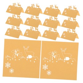 iplusmile 50Pcs Christmas Table Name Tags Reindeer Snowman Style Paper Place Cards for Holiday Gatherings for Table Setting Party Favors for Weddings Events