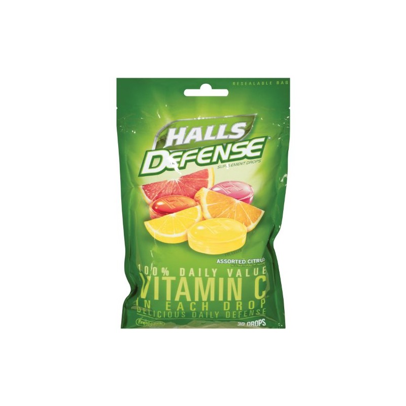 Halls Defense Vitamin C, 30-count (Pack of 6)