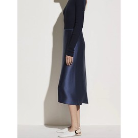 DAISYSILK Women's 100% Silk Half-Body Skirt-Fashionable, Comfortable, and Versatile, Navy XL