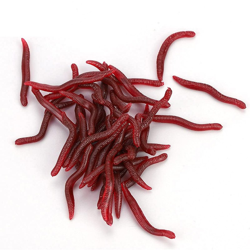 Fishing Lure Soft Artificial Baits - 200Pcs Realistic False Earthworm