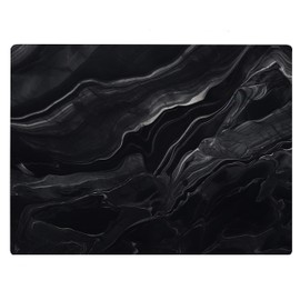 Black Marble Kitchen Glass Cutting Board Ocean Decorative Gift Marbled Granite Stone Rock Gift For Her Mom Wife (Black Marble)